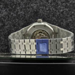 Nouvelle montre mécanique pour homme de luxe de style royal de 41 mm, en acier inoxydable, avec lunette octogonale, cadran squeletté et double roue d'équilibrage - Product Image 4