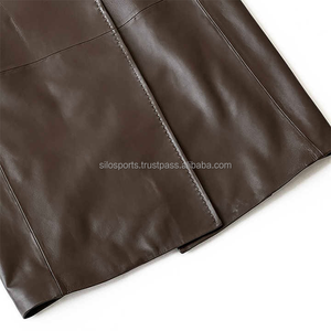 Manteau long en peau de mouton véritable marron pour femme, imperméable, coupe-vent, chauffant, écologique, respirant, de haute qualité OEM - Product Image 6