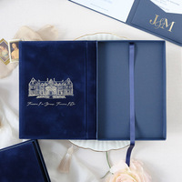 Boîte Cadeau Photo Magnétique Personnalisée de Luxe en Velours Rigide, Coffret de Mariage pour Album Souvenirs et Suite d'Invitations de Mariage avec Ruban