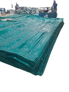 Bâche PE imperméable de haute qualité, bleue, pour extérieur, enduite, double face, résistante aux déchirures, pour camions et couvertures de cargaison - Product Image 2