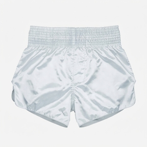 Shorts de boxe blancs pour hommes, respirants, en polyester, pour l'entraînement aux arts martiaux, coupe classique, taille adulte - Product Image 2