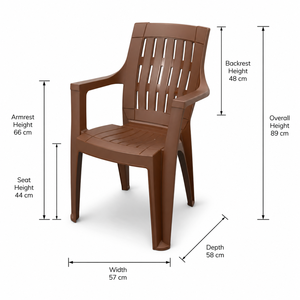 Modern Durable Plastic Waterproof Outdoor Chair with Cross Back Armrests Stackable for Home Apartment Dining and Living Room Use - Product Image 4