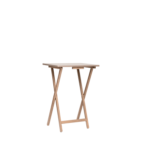 Set Tavolino Pieghevole Moderno Rustico in Legno di Gomma Grigio con Ripiano Portaoggetti per Soggiorno - Product Image 5