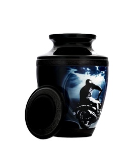 Urna Funeraria para Motocicleta, Color Negro, para Cenizas Humanas de Hombre Adulto, Metal Pulido, Tamaño Personalizado, Diseño Personalizable, Garantía de 3 Años - Product Image 1