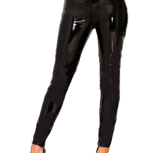 Leggings de Cintura Alta de Piel Sintética Negra para Mujer, Elásticos, Ajustados, Brillantes, Estilo Sexy, Invierno AND1, Ecológicos, para Usar en Cualquier Ocasión - Product Image 4