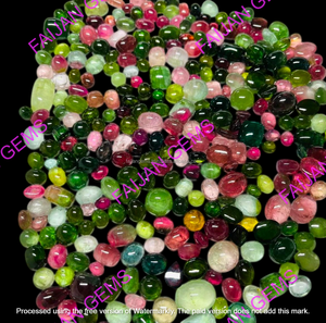 พลอย FAIJAN GEMS คุณภาพสูง พลอยทัวร์มาลีนธรรมชาติหลากสี รูปทรงคาโบชองแบบคละ  พลอยหลวมจากรัฐราชสถาน ขนาดปรับแต่งได้ - Product Image 2