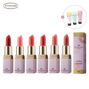 Lápiz Labial Rivecowe Chiffon 3.5g, Mate, de Larga Duración, Hidratante, con Complejo Floral, Maquillaje de Lujo - Product Image 1