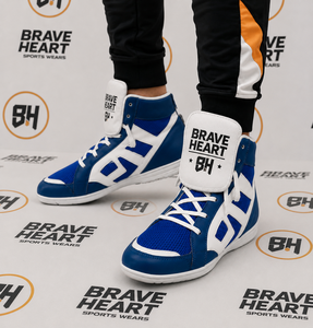 Chaussures de boxe de haute qualité No Boxing No Life, couleur bleu ciel et noir, pour l'entraînement de boxe - Product Image 3