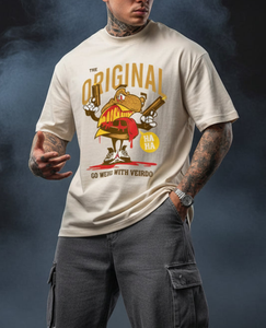 เสื้อยืดผู้ชายคอตตอน 100% แบบสั่งทำ OEM คุณภาพดีที่สุด ทรงโอเวอร์ไซส์ ไหล่ตก หนา 240 GSM ผ้ากันยับ พิมพ์ลายกราฟิกคุณภาพสูง - Product Image 2