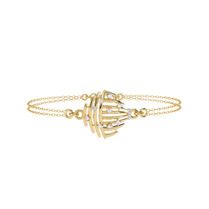 Women's Openwork <b>Cage</b> Diamond Bracelet – Curved Wire Medallion VVS CVD Lab Diamond in 9K 10K 14K 18K Solid Gold Fine Jewelry - Product Image 5