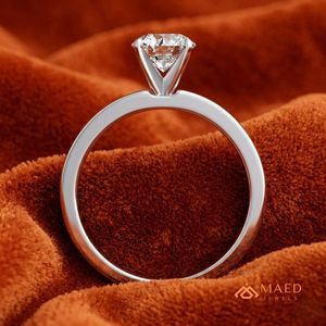 Anillo Solitario con Piedra Lateral Tallada en Moissanita, Chapado en Oro y Plata, Joyería de Lujo para Mujer, Regalo de Compromiso, Boda o Aniversario - Product Image 2