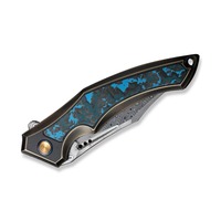 Couteau de chasse et de camping pliant OEM en acier Damas à lame unique, manche en aluminium, prix d'usine, garantie 3 ans