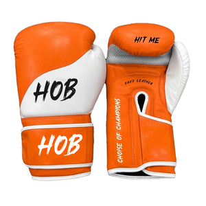 ถุงมือชกมวย HOB หนังเทียม สีเขียวทอง ปิดด้วยเวลโคร ถุงมือฝึกซ้อมสำหรับทุกเพศ Hit Me - Product Image 2
