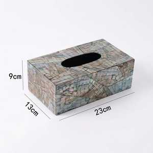 Wholesale Quality Classic Square Mother Pearl <b>Tissue</b> Boxes Mosaic <b>Pattern</b> Design Eco-Friendly Free Standing Decorative <b>Paper</b> - Product Image 6
