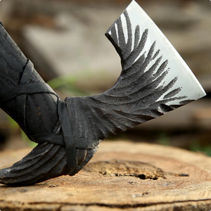 Handcrafted Industrial Grade Carbon Steel Camp Hatchet <b>Wooden</b> Handle | Survival Use Firewood Splitting | Custom OEM Manufacturer - Product Image 1