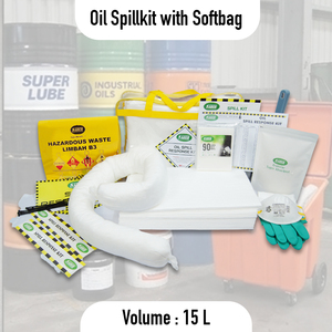 Kit para Derrames de Petróleo de 15 Litros con Bolsa Flexible – Kit Portátil de Control de Derrames de Emergencia con Absorbente de Petróleo - Product Image 3