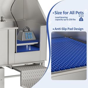 Station de lavage pour chiens en acier inoxydable de 50 pouces pour le nettoyage et le bain des animaux de compagnie - Product Image 2