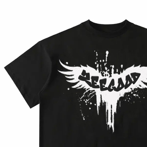 Camiseta de Manga Corta con Cuello en V Extra Grande para Hombre, Personalizada al por Mayor, con Estampado de Esqueleto, Estilo Urbano - Product Image 2