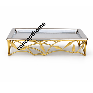 Bandeja de Servir Rectangular de Metal Hecha a Mano, Sostenible, Ecológica, Elegante y de Diseño Moderno - Product Image 3