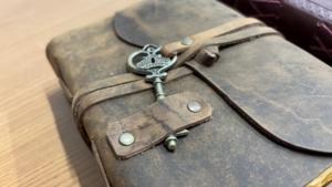 Vintage Leather Journal 5x7 Inch Deckle Edge Handmade Paper <b>Diary</b> Antique <b>Lock</b> Travel Writing Notebook Gift - Product Image 2