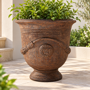 Pot de fleurs en fibre de verre turquoise OEM ODM, forme d'urne d'inspiration antique avec socle pour la décoration de jardins de luxe. - Product Image 5
