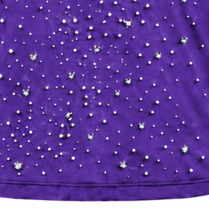 T-shirt unisexe violet à manches courtes et col rond, orné de perles, personnalisé, mode décontractée, streetwear, haut - Product Image 6
