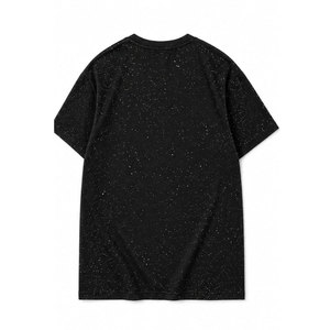 T-shirt en coton noir pour homme, manches courtes, col rond, imprimé Los Angeles, tissu jersey décontracté, respirant, coupe classique, t-shirts avec strass - Product Image 3