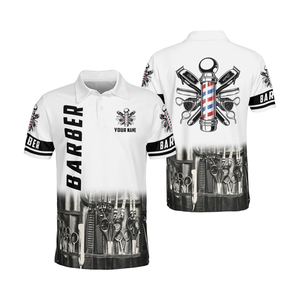 T-shirt de travail imperméable et décontracté pour coiffeur, uniforme de barbier le plus vendu, haut confortable et ajustable pour salon de coiffure - Product Image 1