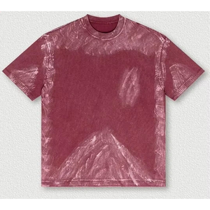 เสื้อยืดผู้ชายทรงโอเวอร์ไซส์ ผ้าคอตตอน 100% ล้างสีแบบแอซิดฟอก ทรงบ็อกซี่ สไตล์สตรีทแวร์ ขาดๆ แบบดิสเทรส - Product Image 5