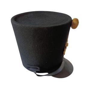 Sombrero Shako de Lana Negra con Bordado Dorado, Estilo Formal para Adultos, 56-58CM, Uso en Invierno para Negocios - Product Image 5