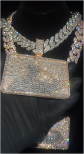 Colgante de plata S925 estilo hip hop con letras personalizadas, diamantes baguette y moissanita, para hombres y mujeres. - Product Image 3