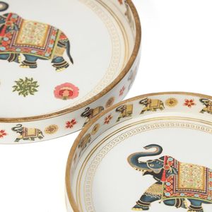 Highly Remarkable Sticker Mango Wooden Stylish Round Snacks <b>Tray</b> Dinner Serving Platter Available At Best and Lowest Price - Product Image 5