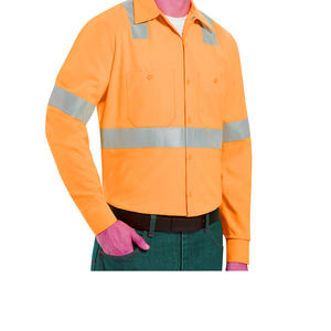 Camisa de trabajo de alta visibilidad con botones, reflectante, para hombre, uniforme, ropa de trabajo de construcción, ropa de protección industrial de alta visibilidad - Product Image 2