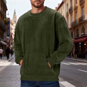 Sudadera de Manga Larga para Hombre, Estilo Vintage, Lavado Ácido, Personalizada OEM, de Gran Tamaño, con Bolsillo, para Deporte - Product Image 4