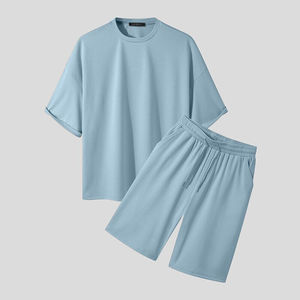 Conjunto Deportivo de Dos Piezas para Hombre, Corte Ajustado, Ecológico, Verano, Estilo Urbano, con Logotipo Personalizado, Pantalones Cortos Deportivos, Sudadera con Capucha, Tallas Grandes, Felpa, Nuevo - Product Image 3