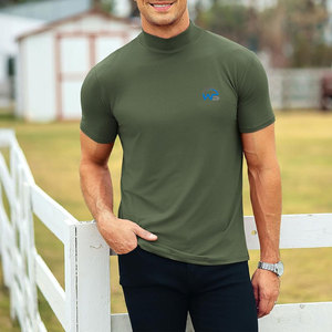 Chemise à col montant de style moderne pour homme, tissu doux, manches courtes, vêtement décontracté, coupe ajustée, vêtements de qualité supérieure, livraison directe d'usine, rapide - Product Image 1