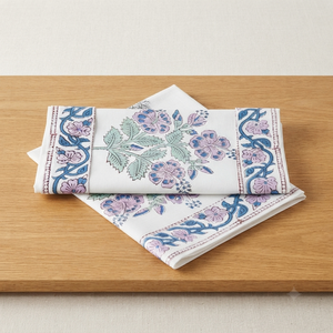 Serviette de table carrée en coton moderne personnalisée, imprimée de motifs floraux, écologique, 80x120cm, lavable et réutilisable, pour la maison et l'hôtel - Product Image 2