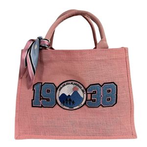 Burlap Tote Bag Durable Reusable Shopping Carryall Travel Storage Handbag Everyday Use <b>Accessory</b> with Large Capacity - Product Image 1