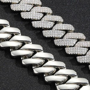 Premium Quality Moissanite Diamond Cuban Link <b>Chain</b> <b>925</b> <b>Sterling</b> <b>Silver</b> Iced Out Hip Hop Necklace Luxury <b>Mens</b> Fashion - Product Image 4