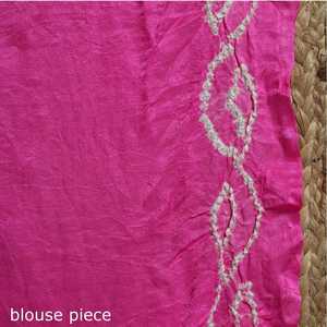 Sari artisanal en pure soie Gajji, style Bandhej, traditionnel du Rajasthan, teinture tie-dye, pour mariée - Product Image 5