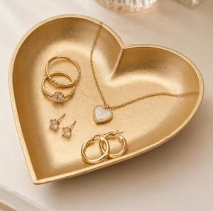 Plateau de table en forme de cœur haut de gamme, fait main, cadeau de mariage avec tailles personnalisables, bol en métal très vendu au design élégant - Product Image 1