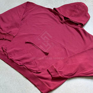Sweat-shirts à capuche décontractés pour hommes, coupe ample, sur mesure, unis, effet vieilli, respirants, en molleton écologique et mélange de coton - Product Image 3