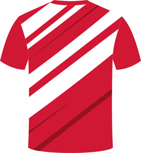 Camiseta de Fútbol con Cuello en V para Hombre FURAT LEATHERS, Personalizable para Equipo, Rayas Diagonales Rojas y Blancas, Poliéster que Absorbe la Humedad, Manga Corta, para Adultos - Product Image 2