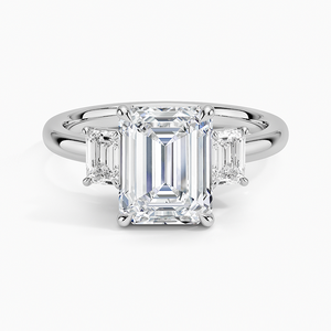 BOJ <b>Ring</b> 067 <b>Emerald</b> Cut 925 <b>Silver</b> Three Stone Halo Solitaire Diamond <b>Ring</b> 2ct D Color VVS1 Moissanite GRA Certified Low Price - Product Image 1