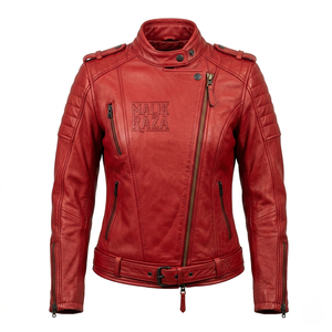 Women's Slim Fit Leather <b>Biker</b> <b>Jacket</b> | High Performance Racing Apparel | OEM - Product Image 5