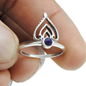 Wholesale Custom Made 925 Sterling Silver Crown <b>Ring</b> Comes With <b>Lapis</b> <b>Lazuli</b> Gemstone Bezel Setting Handmade Bohemian Jewelry - Product Image 4