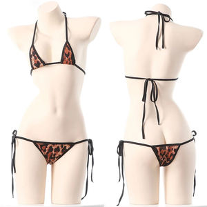 Adjustable <b>String</b> <b>Bikini</b> Swimsuit For Women Triangle Top And Bottom Two Piece Beachwear - Product Image 1