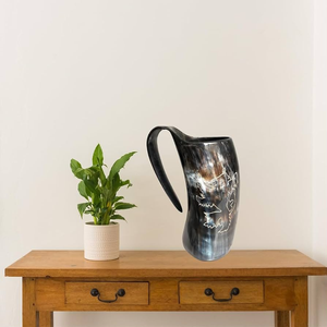 Mug en corne de buffle naturelle fait main, motif animal sculpté, pour l'occasion de Noël - Product Image 3
