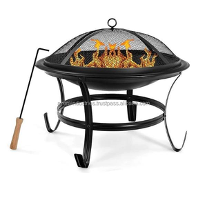 Foyer en fer enduit de poudre fabriqué à la main avec écran d'étincelle pour la maison jardin intérieur extérieur décoratif foyer à bois - Product Image 6