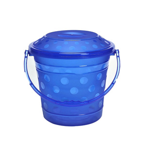 Seau en plastique rond de 3 litres avec poignée, variété de styles d'utilisation domestique disponibles - Product Image 1